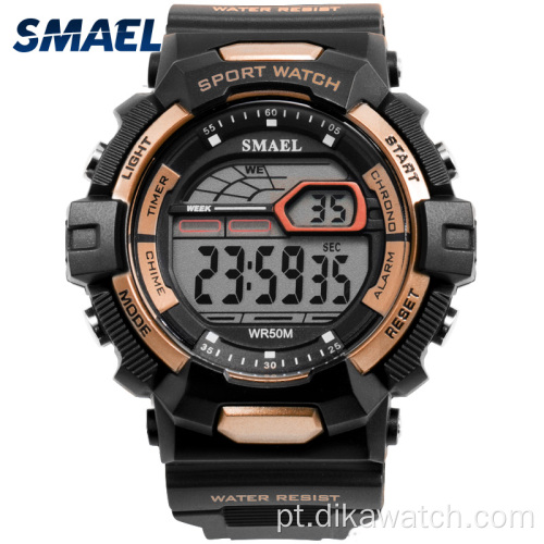 Relógios esportivos casuais masculinos SMAEL Telão LED à prova d&#39;água